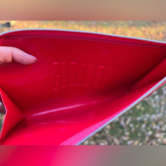 Authentic DIOR RED FLAT POUCH cosmetic bag Dior clutch - Picture 5 of 12